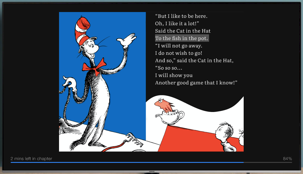 The line being narrated is highlighted.